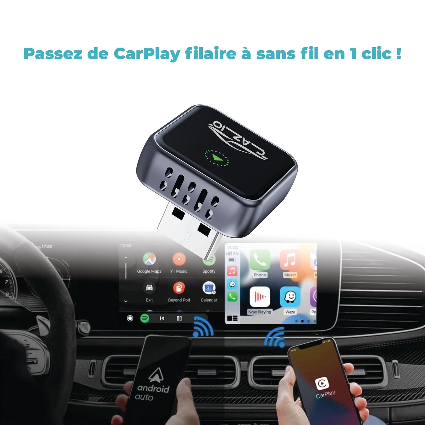 CARLINK™ CarPlay / Android Auto Sans Fil 2026